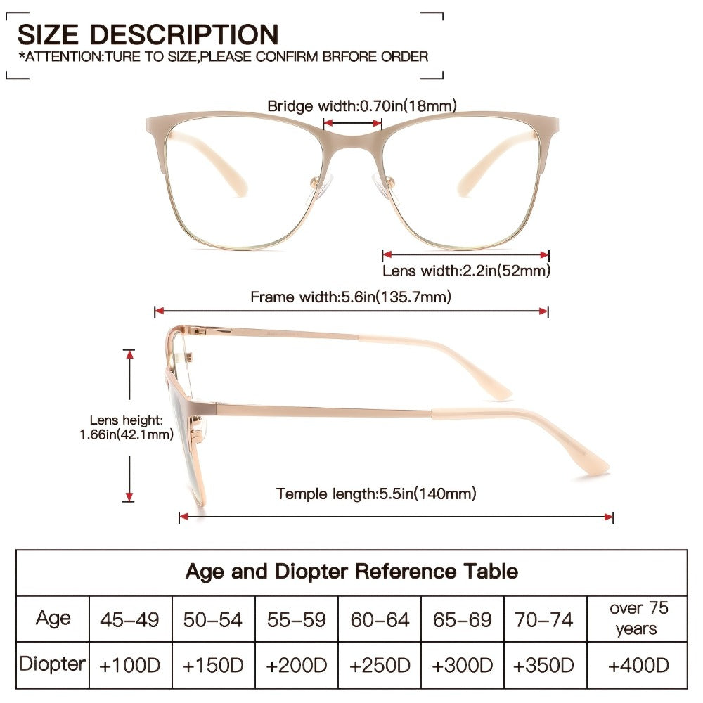 Anti Blue Light Reading Glasses 3 Pack Metal Frame Rectangular Readers ¨C Polycarbonate Lenses, Spring Hinges, Unisex Men Women Mixed Colors, Multiple Magnification Strengths for Reading and Screen Use