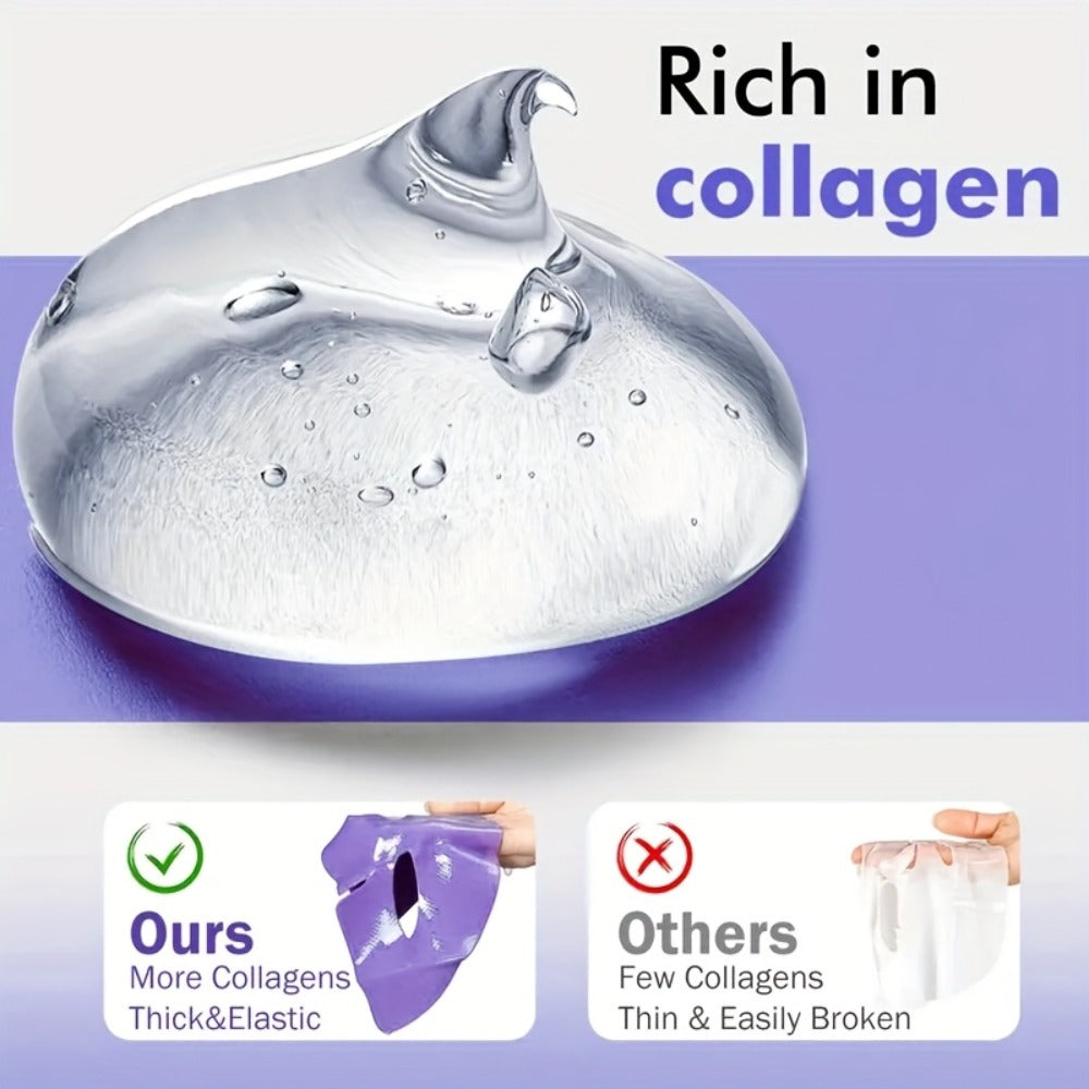 Bio-Collagen Powerful Moisturizing Face Mask Set 20pcs | Deep Hydration Anti-Aging Skincare for Dry Dull Sagging Skin | Facial Masks for Men and Women