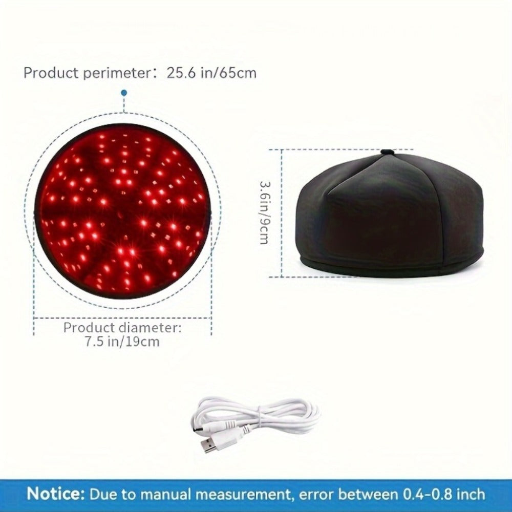 Red Light Therapy Cap FDA Cleared 120 LEDs | 660nm & 830nm Wavelength Hair Growth Helmet for Home Use | Near Infrared Light Therapy Hat for Scalp Treatment | Black & Gray Available