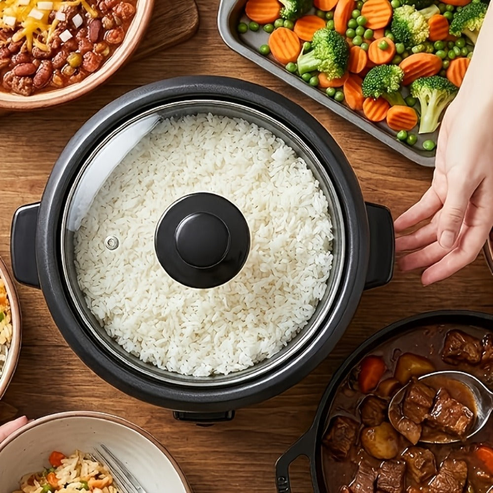 Rice Cooker Small Mini 3-Cup Uncooked 6-Cup Cooked ¨C 1.5Qt Electric Rice Pot with Auto Keep Warm, One-Touch Operation, Oatmeal Cooker & Soup Maker for Individuals & Small Families, Black