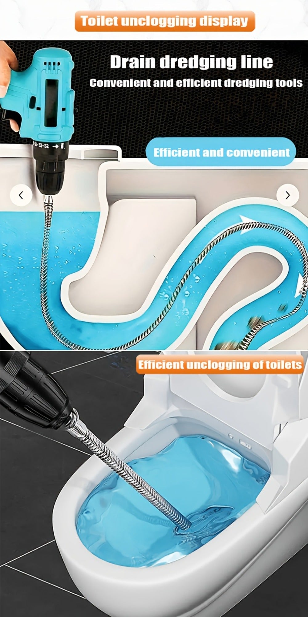Drain Snake Pipe Unclogger 59 Inch Flexible Hair Clog Remover Tool for Sink, Toilet & Bathroom Drain ¨C Reusable Plumbing Snake Drain Cleaner, Easy to Use