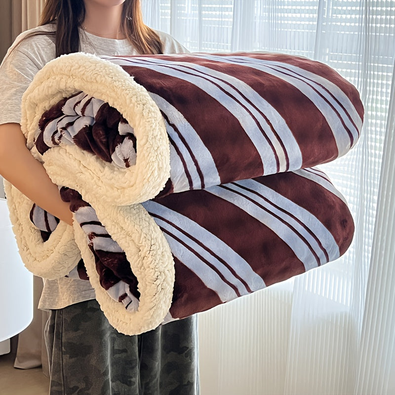 400-450gsm Heavyweight Flannel Blanket ¨C Thick Warm Woven Throw for Bed, Sofa & Bedroom, Machine Washable, 16 Patterns, 4 Sizes
