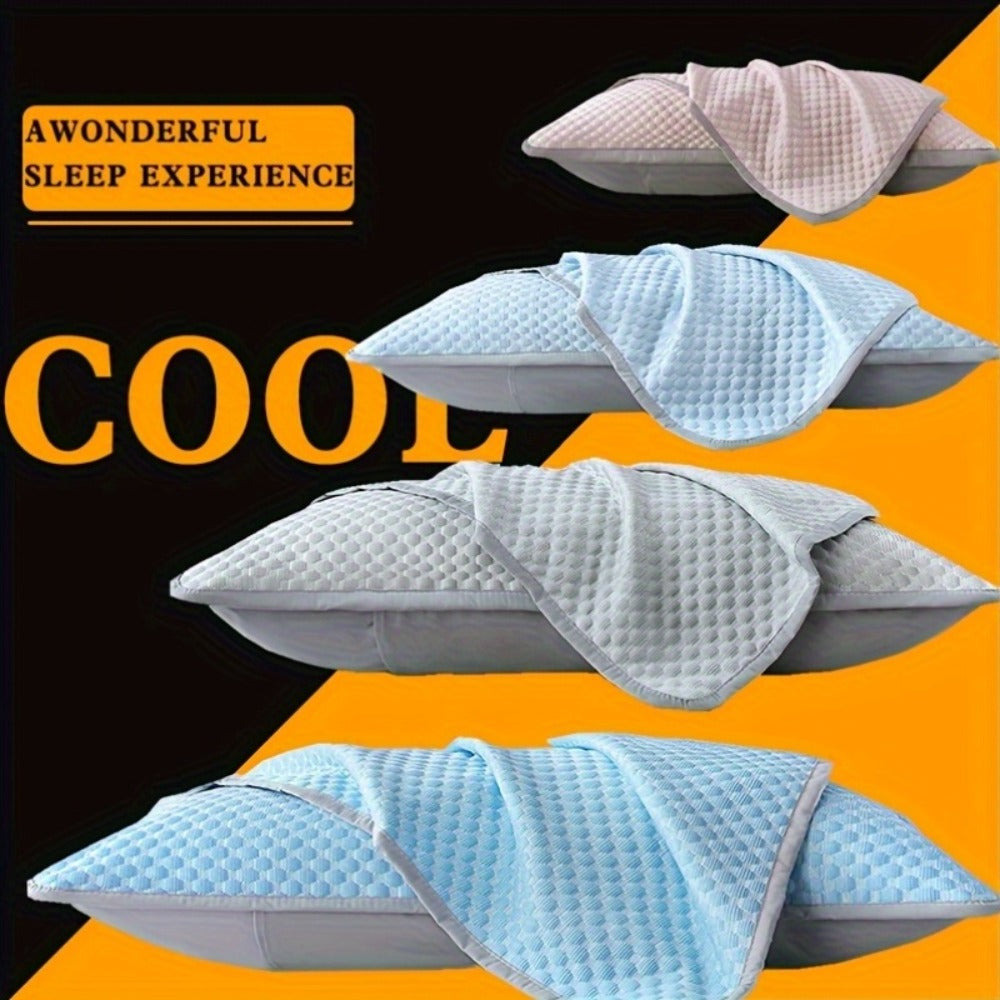 Cooling Pillow Cases 2-Pack 3D Ice Bean Texture ¨C Soft Polyester Pillowcases for Summer | Machine Washable | Cool Sleep Bedroom Pillow Covers | 18.9¡± x 29.13¡± | No Insert