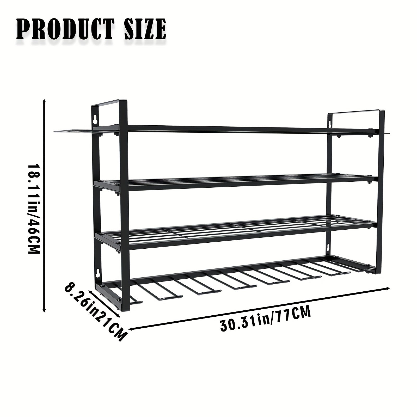 Wall Mount Power Tool Storage Rack, Heavy-Duty 150 Lb Steel 3-Tier & 4-Tier Garage Tool Organizer with 7 Bit Holders ¨C Workshop Shed Basement Wall Storage