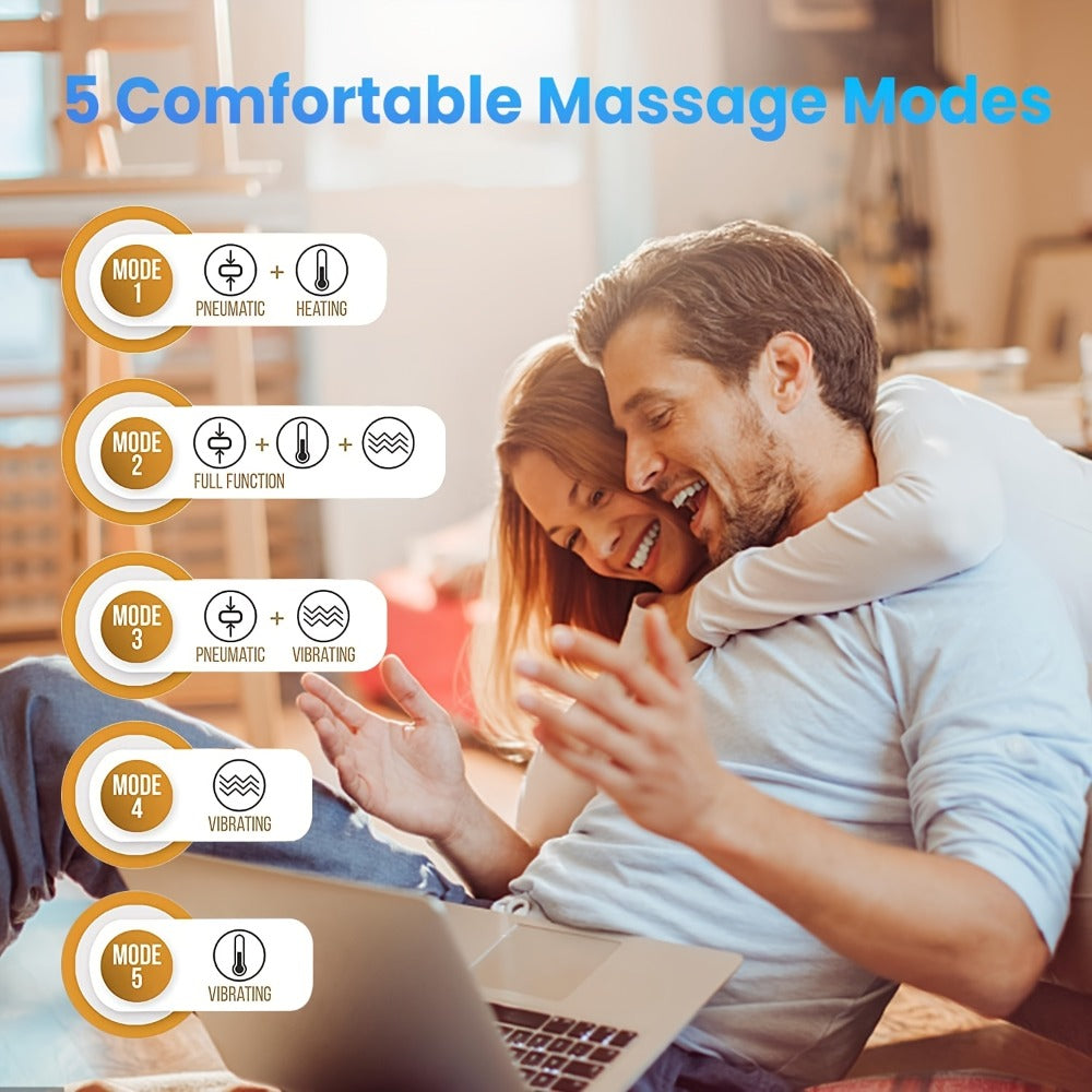Eye Massager with Heat - 4D Intelligent Portable Eye Mask Massager with Pneumatic Compression, Vibration, Hot Compress & Music, Multiple Modes for Eye Strain Relief, Dry Eyes, Headache & Better Sleep