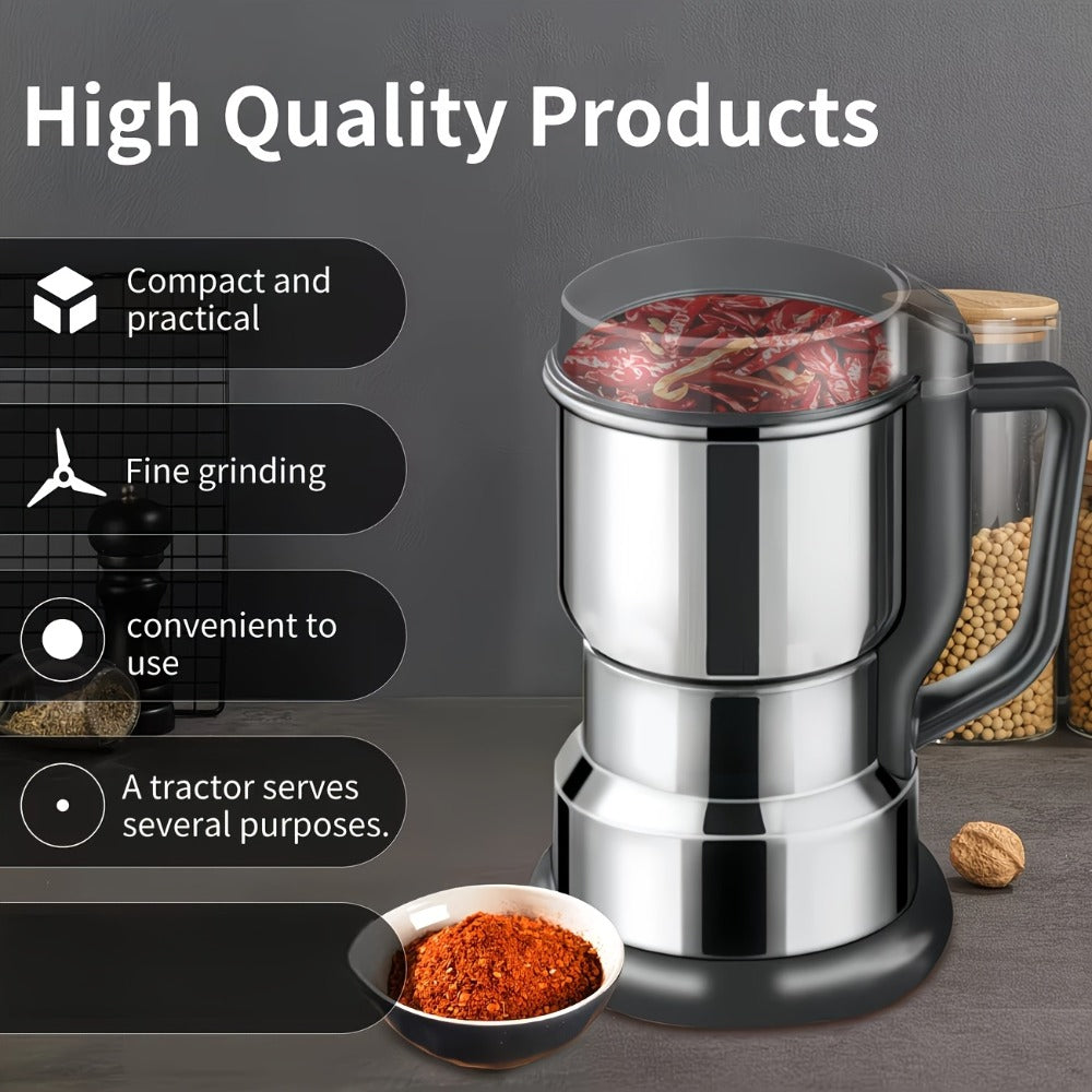 Electric Coffee Grinder 300W 25000RPM ¨C 8-Blade Stainless Steel Spice & Grain Mill for Coffee Beans, Nuts, Spices | Home, Cafe & Camping