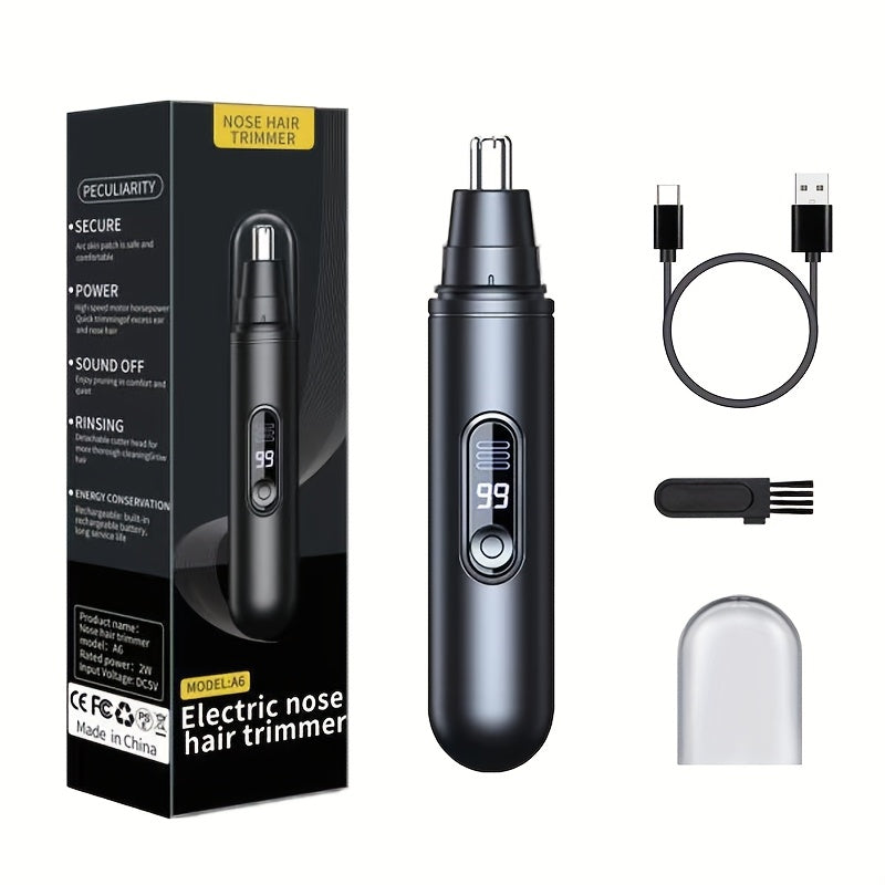 Electric Nose Trimmer with LED Display ¨C USB Rechargeable Painless Facial Hair Removal Device for Men & Women, Nose Ear & Eyebrow Trimmer, Upgraded Grooming Tool, Ideal Gift