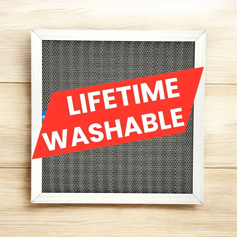 Washable HVAC Air Filter Reusable Permanent Furnace Filter with Aluminum Frame, Easy to Clean, Multiple Sizes Available, Electrostatic Air Filter for Home and Office HVAC Systems