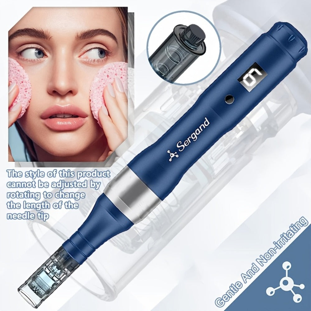 Electric Derma Pen Microneedling Device ¨C Professional 6-Speed Wireless Adjustable Dermapen with 20pcs Replacement Cartridges, Anti-Aging Skin Rejuvenation Microneedle Pen for Face & Body, Gift for Women