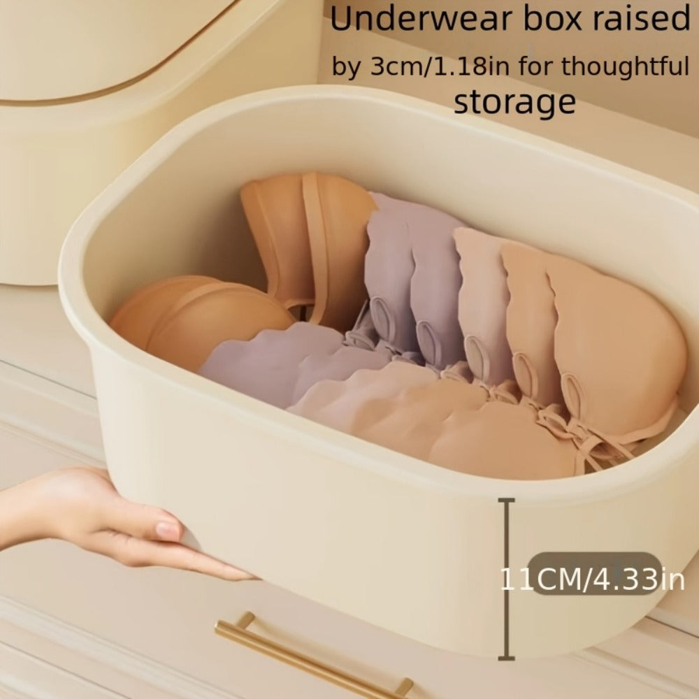 Drawer Organizer for Underwear Socks 3 Pack Closet Divider Storage Box Foldable Wardrobe Organizer Bins for Bras Ties Scarves Bedroom Dresser Dorm Beige