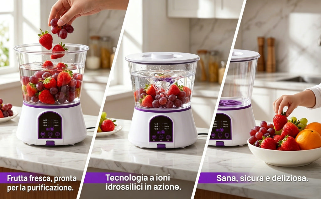 Fruit and Vegetable Cleaner Machine Ultrasonic Purifier Multifunctional Household Food Cleaning Device Rechargeable for Removing Pesticides Bacteria Single Dual Battery Options
