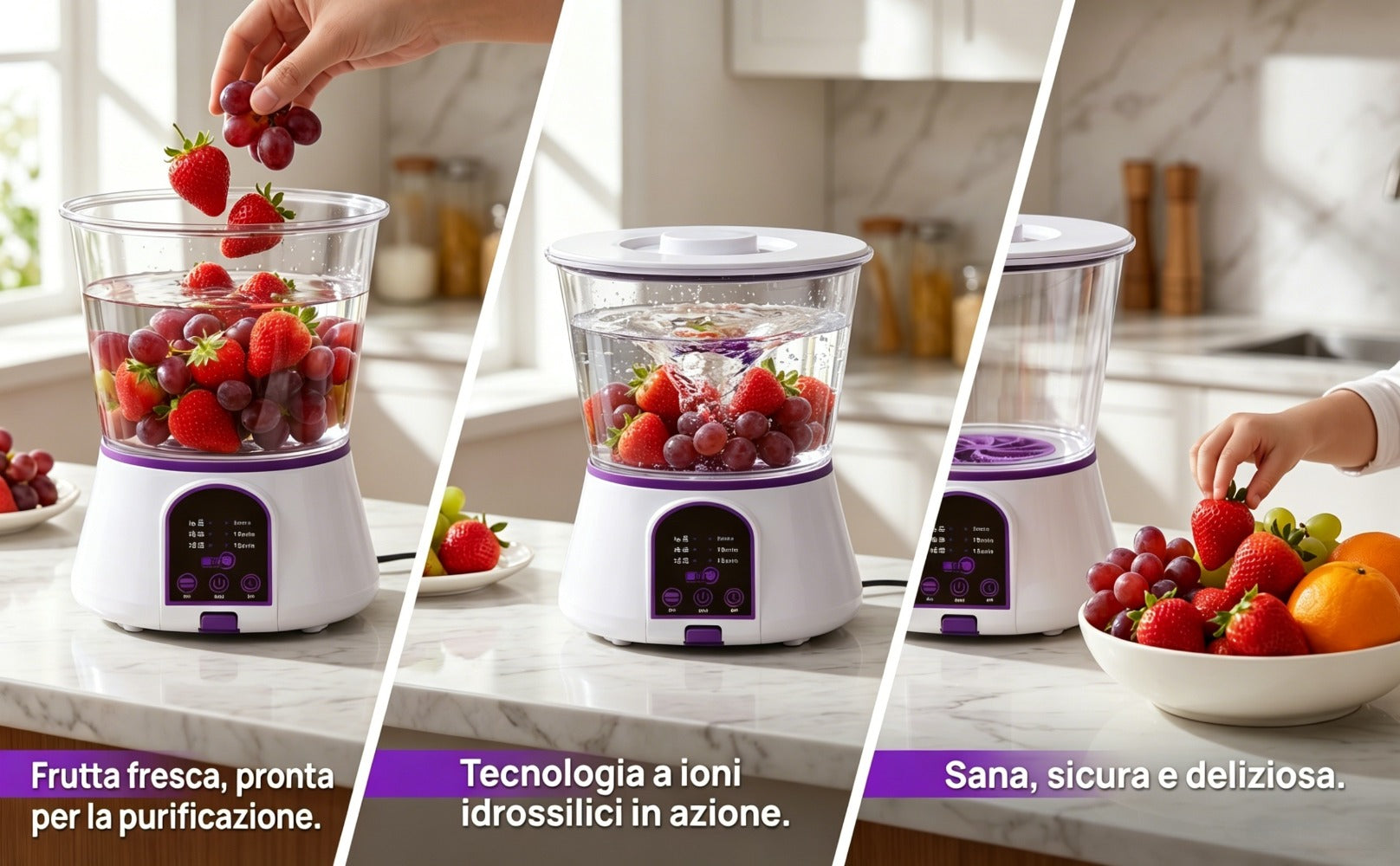 Fruit and Vegetable Cleaner Machine Ultrasonic Purifier Multifunctional Household Food Cleaning Device Rechargeable for Removing Pesticides Bacteria Single Dual Battery Options