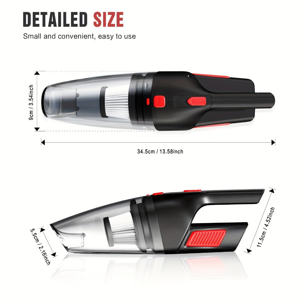 Handheld Vacuum Cleaner Cordless 200W Powerful Suction Lightweight Portable with Low Noise 40dB Crevice Tool Easy Empty Dustbin for Car Home Office Carpet Hard Floor (Black Red Black Purple)
