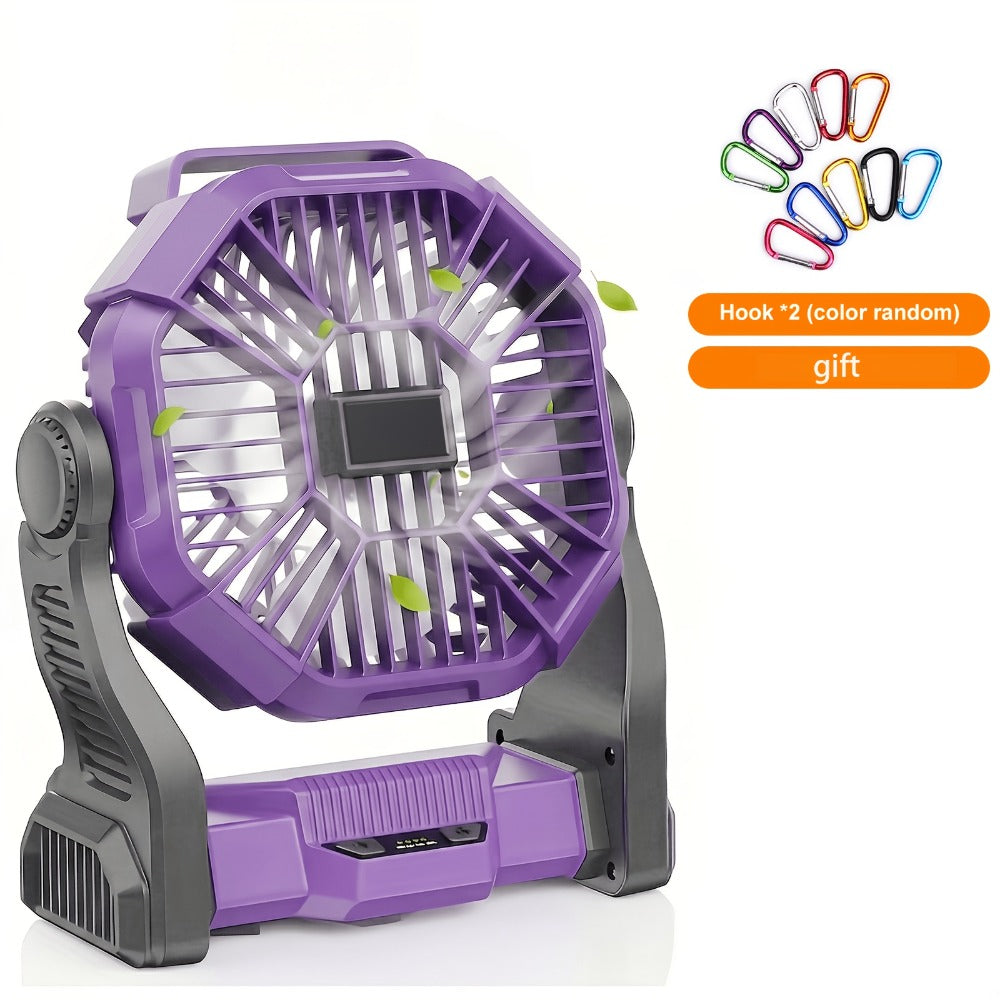 Camping Fan with LED Lantern, 3-in-1 Battery Powered Portable Fan Light for Tent Outdoor, Rechargeable Electric Fan with Timer 360¡ã Rotation, for Camping Hiking Barbecue Travel Emergency
