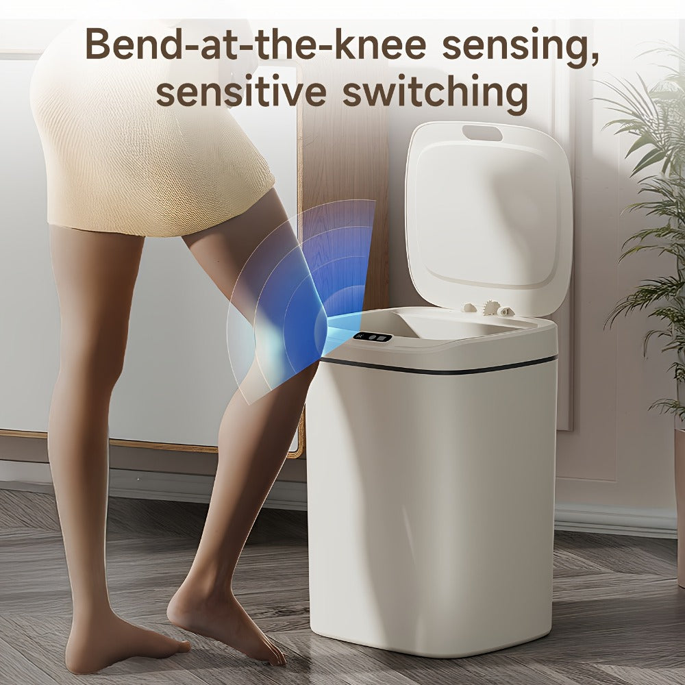 Motion Sensor Trash Can Touchless ¨C Smart Hands-Free Trash Bin with Sealing Lid & Odor-Blocking Technology, Trash Bag Fixing Ring, Easy Clean Durable Design for Kitchen, Office & Bathroom
