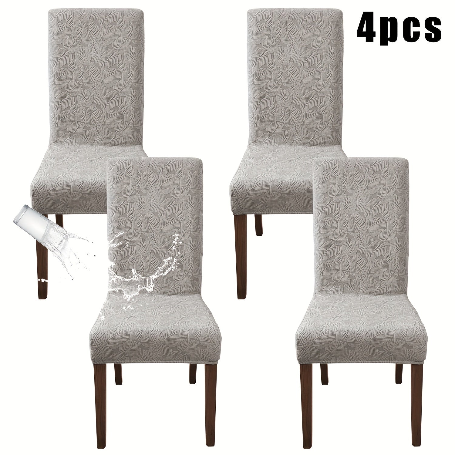 Stretch Dining Chair Covers Set of 4/6 - Plant Print Slipcovers for Dining Room Kitchen Chairs, Elastic Parsons Chair Protector, Home Decor