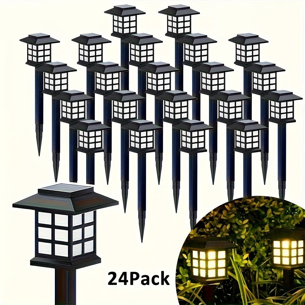 Solar Garden Lights Outdoor Waterproof Landscape Pathway Lights Solar Powered LED Stake Lights for Yard Patio Walkway Holiday Decor Warm White Colorful