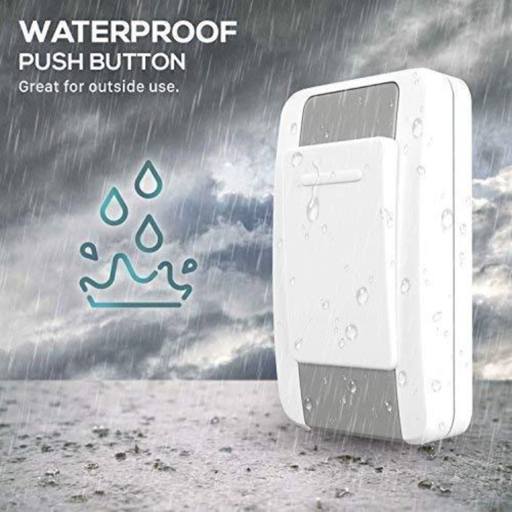 Wireless Doorbell Kit 36 Chimes 100M Range Waterproof ¨C Adjustable Volume 25-110dB, Plug-In Receiver & Push Button Transmitter, No Wiring Easy Install for Home Office Store & Classroom