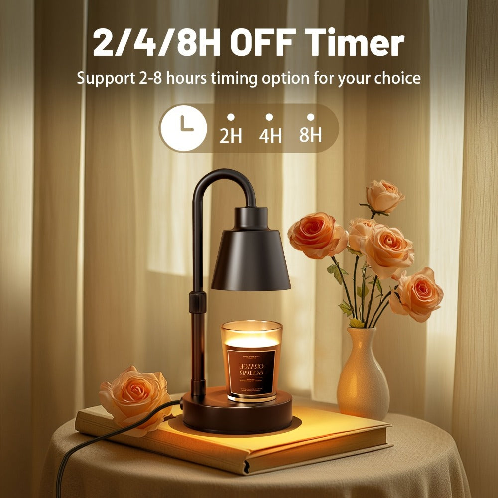 Candle Warmer Lamp 2 Pack with Timer & Dimmer ¨C Electric Wax Warmer for Jar Candles, Adjustable Height 10.4¨C14.4¡±, Black Metal, 2H/4H/8H Timer, 4-Level Dimming, Cozy Home Decor Gift