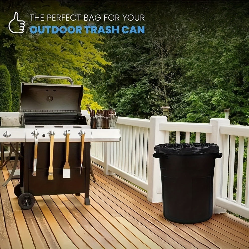 65 Gallon Large Black Garbage Bags Heavy Duty Super Strong Leak Proof Trash Bags for Kitchen Outdoor Garden Yard Waste Industrial Business 25 Pack 100 Pack