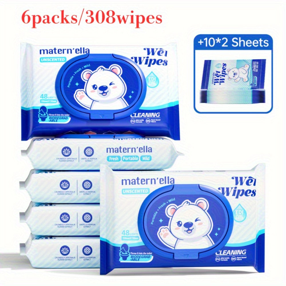Flushable Wet Wipes with Probiotics ¨C Plant-Based Fibers, Fragrance Free, Sewer Safe, Soft & Thick Disposable Butt Wipes for Adults, Incontinence & Personal Care (1/3/5/6/8/9/15 Packs)