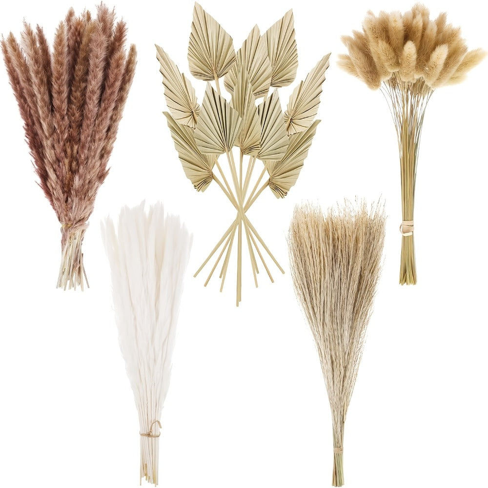 Dried Pampas Grass Decor Bouquet ¨C Natural Fluffy Pampas Stems for Boho Wedding Centerpiece, Living Room Vase Filler, Nursery & Home Decor, Aesthetic Dried Flowers Arrangement, 110 or 300 Pcs
