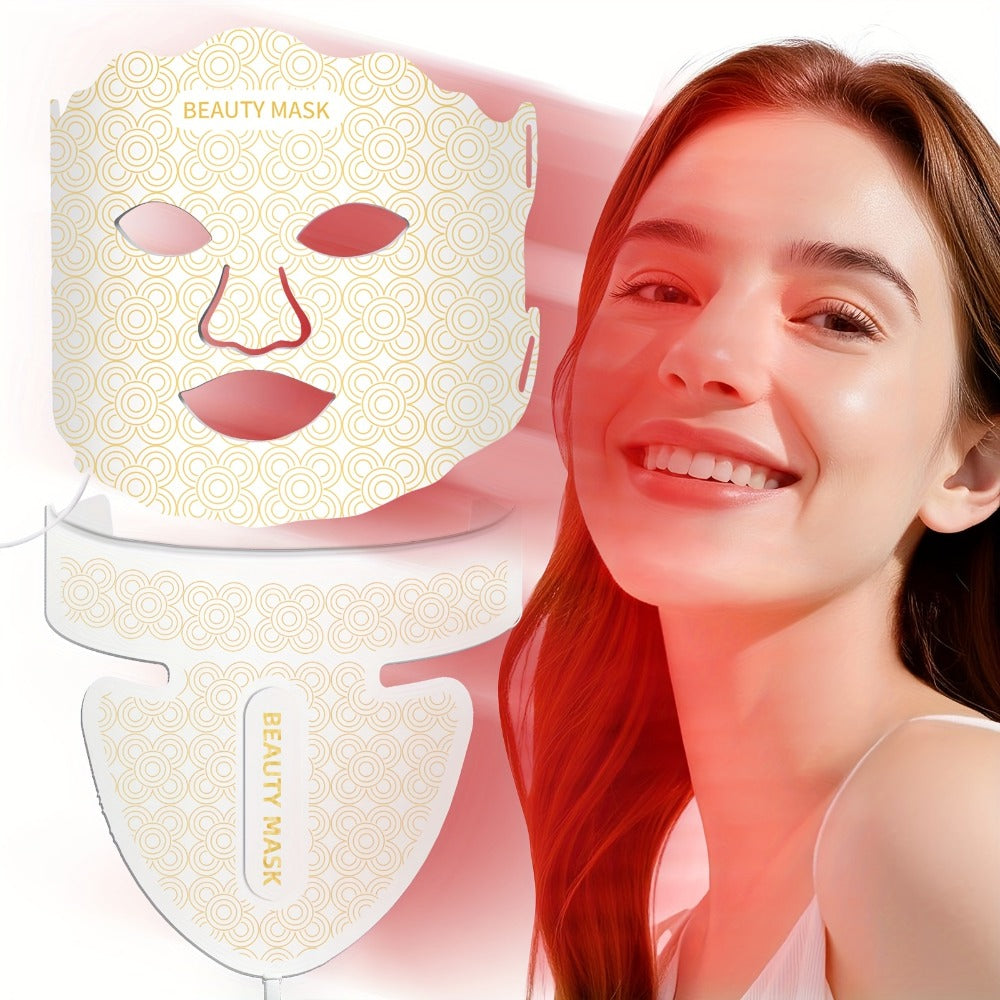 Red Light Therapy Face Mask ¨C 7-in-1 LED Device for Face, Neck & Chest, 95 Beads 650nm & 850nm Dual Wavelength, Flexible Soft Silicone, Remote Control, Anti-Aging Home Spa Beauty Gift for Women