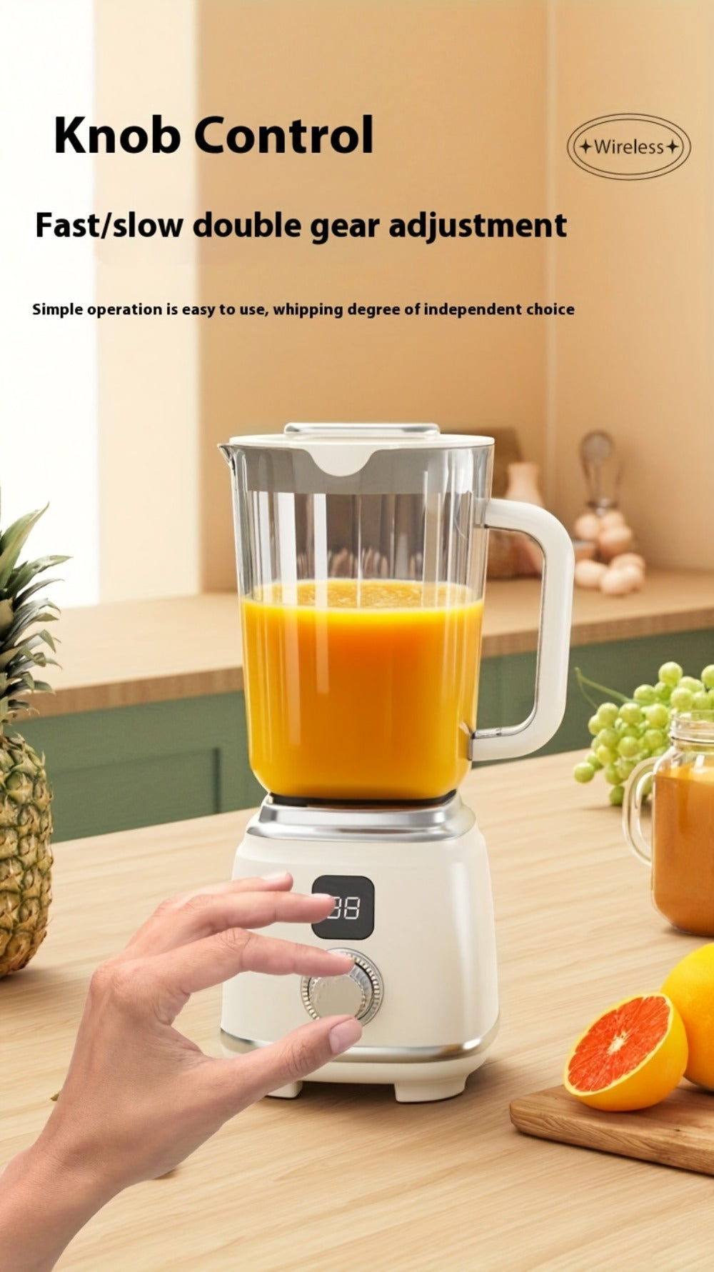 USB Rechargeable Portable Juicer Blender with Digital Display for Smoothies & Shakes | Home Office Travel
