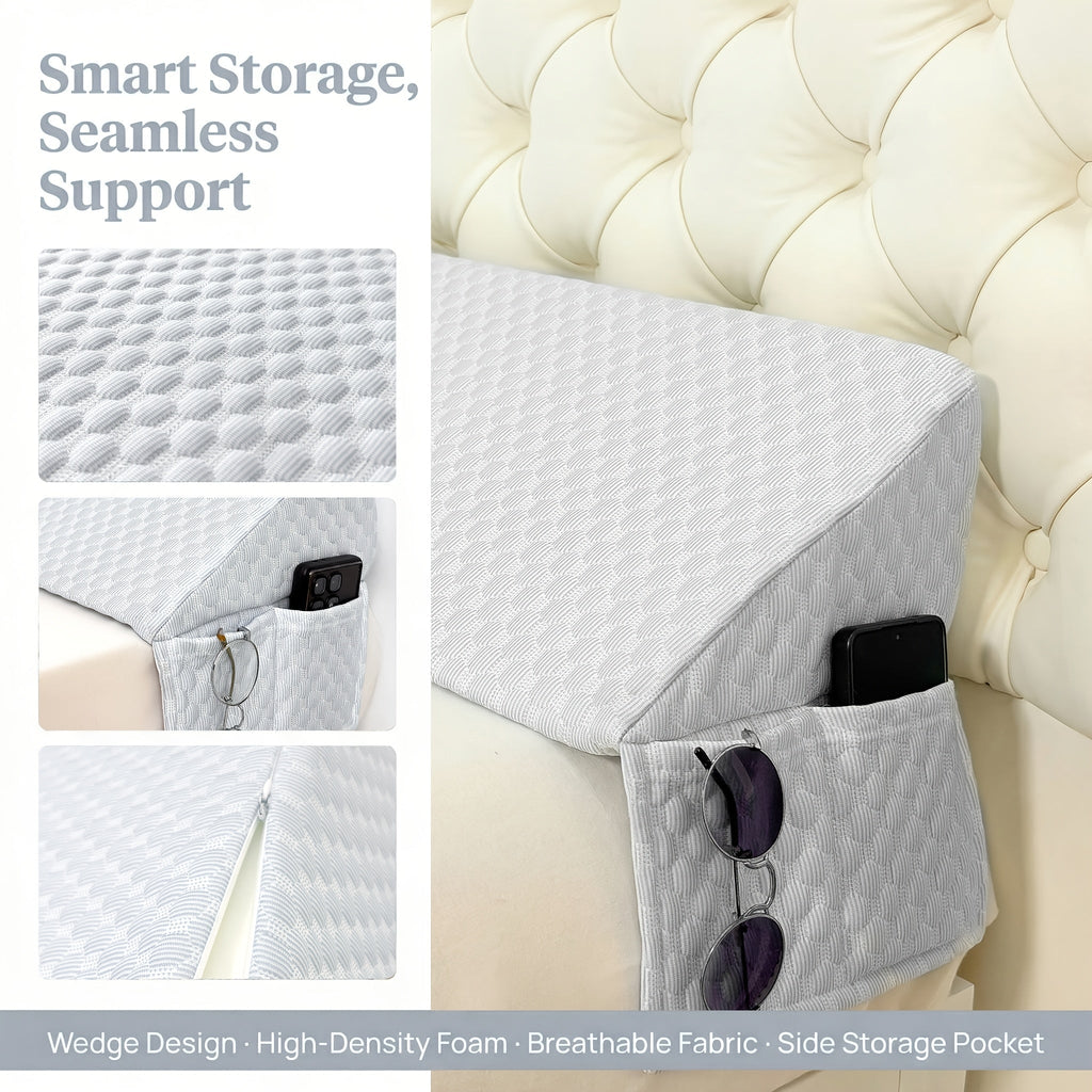 Bed Wedge Pillow Headboard Gap Filler Mattress Wedge Fills 0-7 Inch Gap Between Headboard and Mattress Backrest Pillow Twin Full Queen King