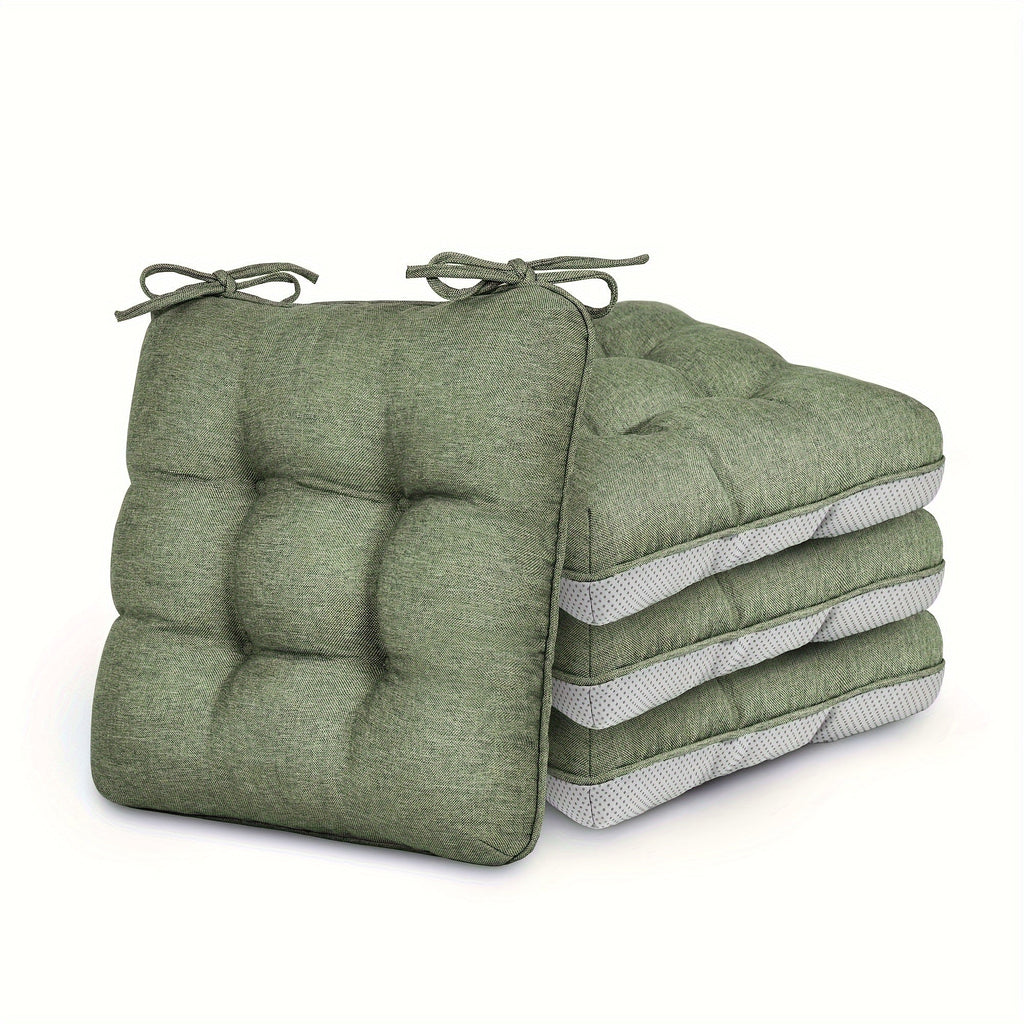 Memory Foam Chair Cushions 4/8 Pack, Non-Slip Seat Pads for Dining Chairs, Kitchen, Office & Patio ¨C Indoor Outdoor Chair Pads M/L Size