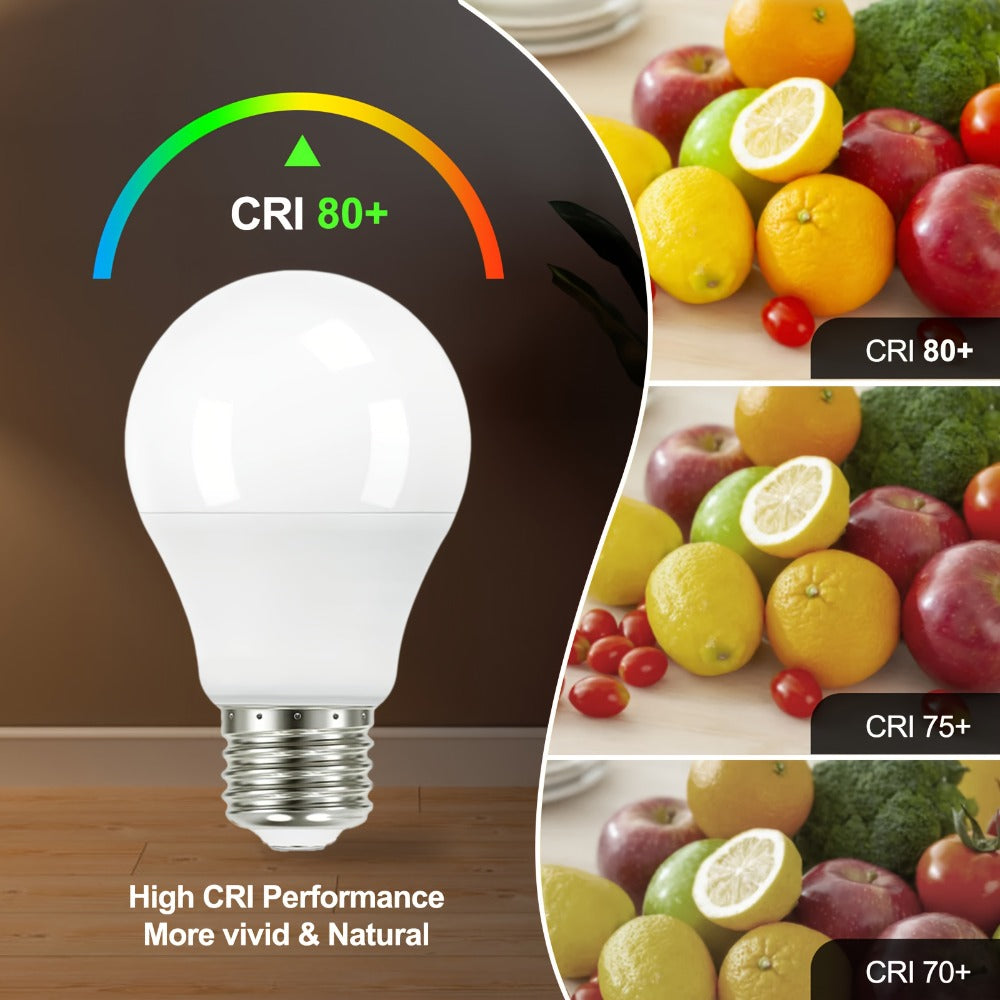 Dusk to Dawn Light Bulb A19 9W 800 Lumens 60W Equivalent with Auto On Off Photocell Sensor ¨C E26 Base Soft White 2700K & Daylight 5000K 80+ CRI Indoor Outdoor Porch Security Lighting, 6 Pack