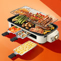 Indoor Electric Smokeless Grill 1500W ¨C Raclette Table Grill with 3 Mini Pans, 16x9¡± Non-Stick Detachable Plate, Dishwasher Safe, Portable for Home Kitchen