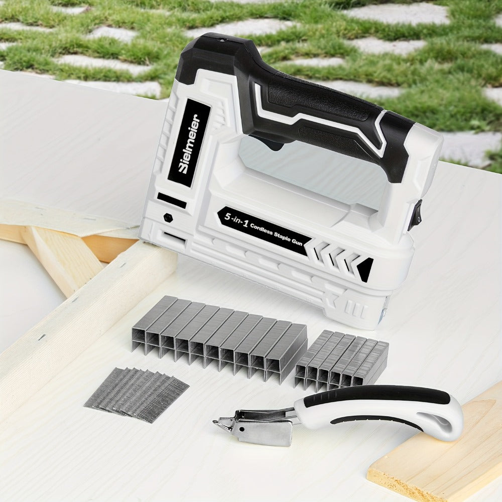 Cordless Stapler Nailer 2-in-1, 20V/4V Brad Nailer Without Compressor, Lightweight with Safety Striker Guard, Battery & Charger Included, 1600/2000 Nails & Staples, for Carpentry, Upholstery & DIY Projects