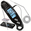 Instant Read Meat Thermometer with Dual Probes Backlit LCD Digital Cooking Thermometer Fast 3-Second Read Calibration Alarm BBQ Grill Oven Smoker Oil Candy Kitchen Food Thermometer Gift