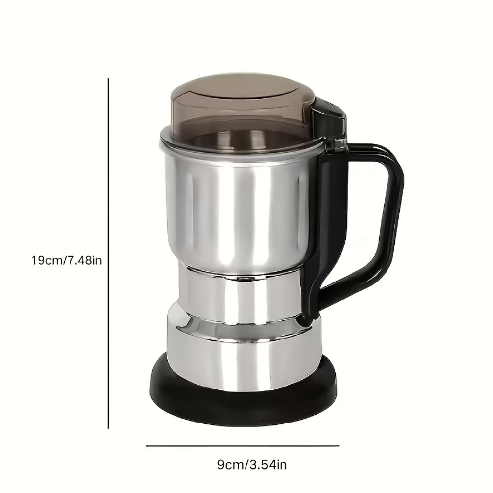 Electric Coffee Grinder 300W 4-Blade Stainless Steel Spice Nut Bean Grinder 400g 14oz Deepen Chamber Wet Dry Food Processor 10-Second Fast Grinding One-Button Control