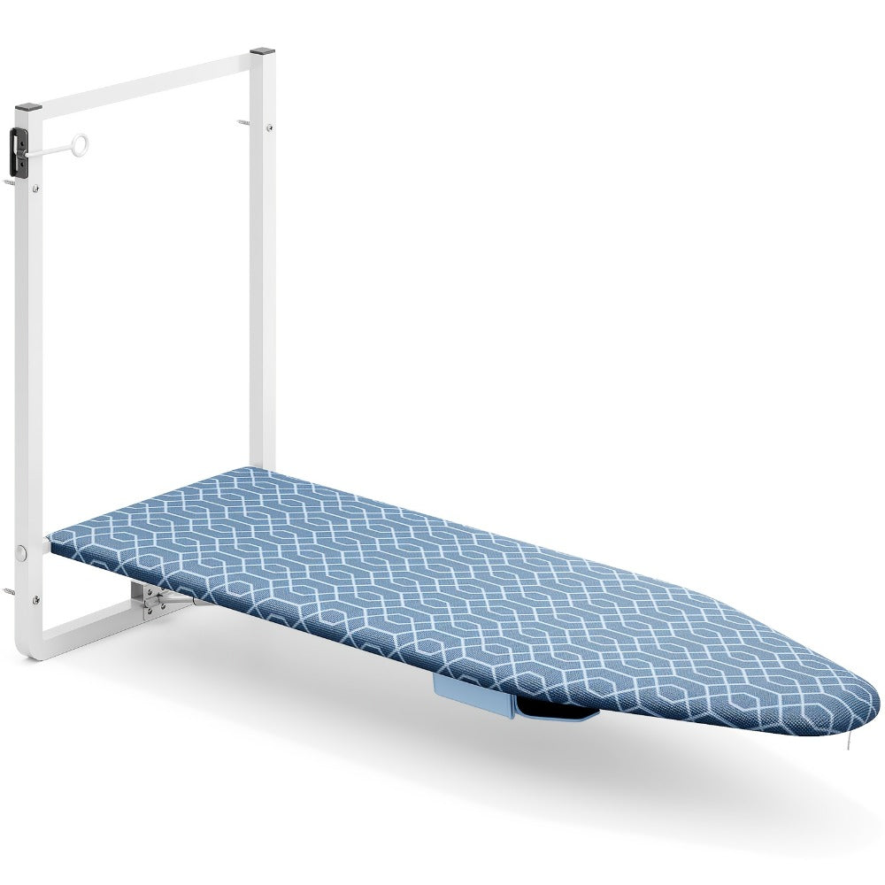 Wall Mount Ironing Board Foldable 36x12 Space Saving with Iron Holder Removable Heat Resistant Cover for Small Spaces Laundry Room Closet Apartment