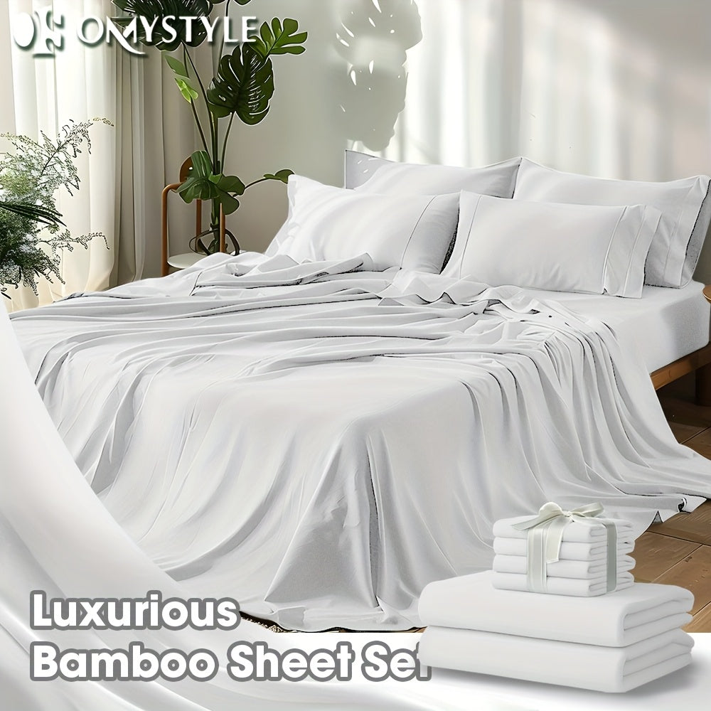 Fitted Sheet Set Cooling Deep Pocket - 2000TC Soft Microfiber Bed Sheet, Shrink Fade Wrinkle Resistant, 11 Colors 4 Sizes