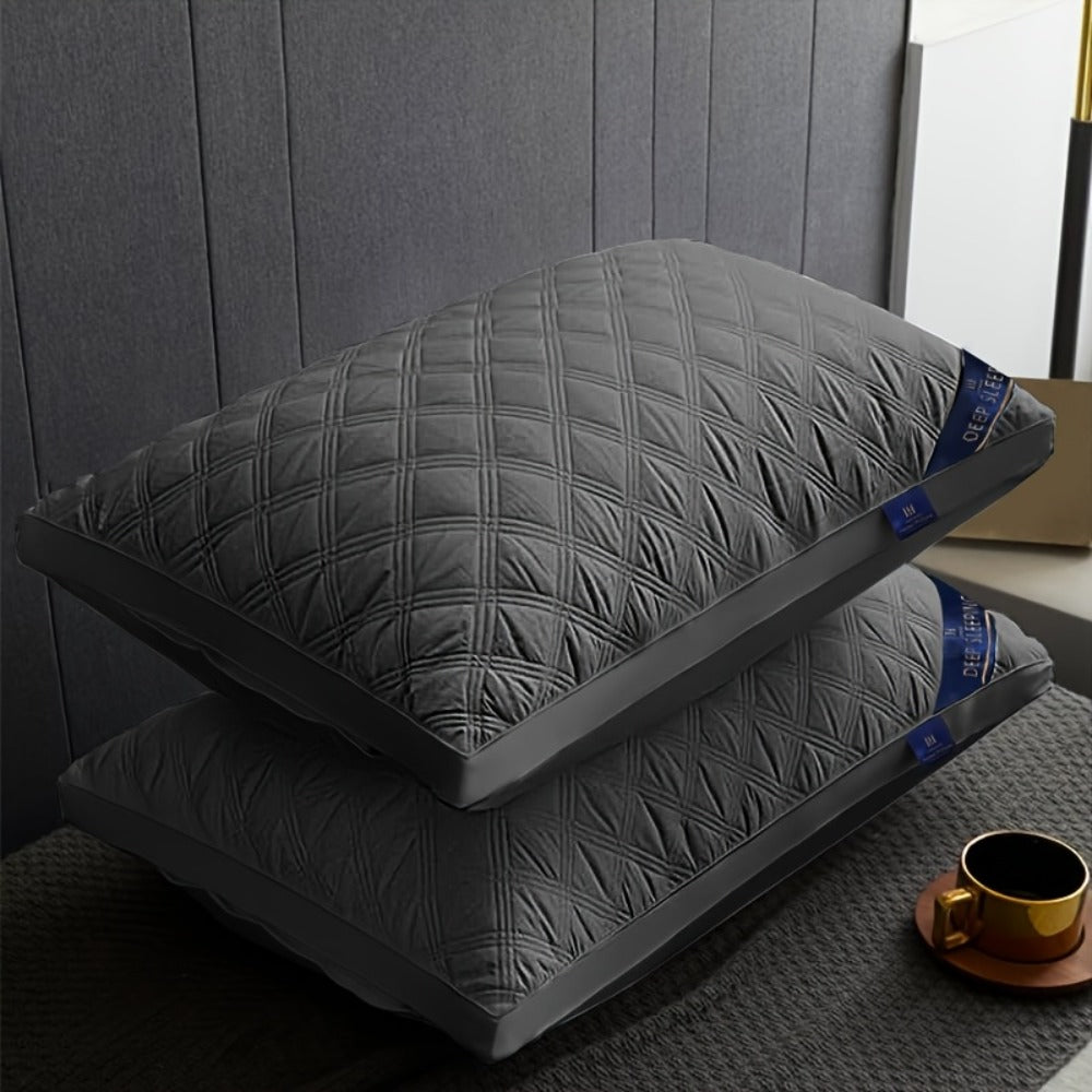 Queen Size Pillows for Side Sleepers ¨C 800g Heavyweight Hotel Collection, Hypoallergenic Down Alternative, Ultra-Plush & Resilient, Machine Washable 20x30 Inches ¨C Available in 1, 2 & 4 Pack (White/Gray)