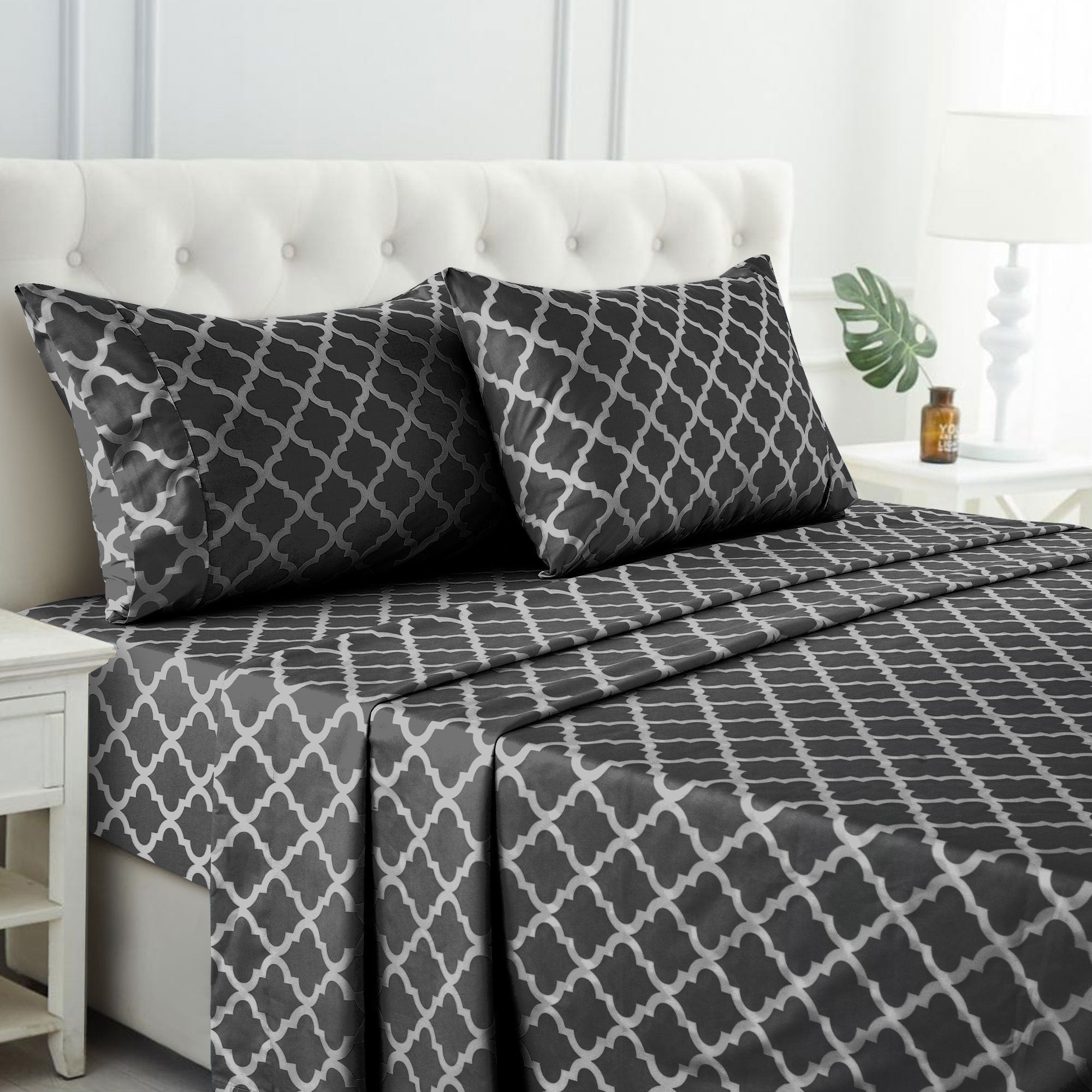 Brushed Polyester Bed Sheet Set 4 Piece 100% Polyester Soft Cooling Deep Pocket 16 Inch Wrinkle Fade Shrink Resistant Machine Washable Twin Full Queen King Cal King 8 Colors
