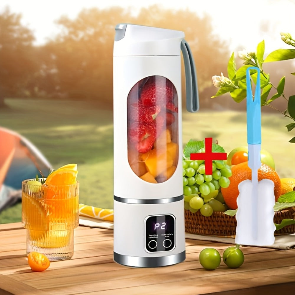 Portable Juicer USB Rechargeable with LED Display - Handheld Personal Blender for Smoothies, Juice & Ice Crush, Li-Ion Battery Powered Mini Juicer Cup for Home, Gym, Travel & Outdoor, Multiple Styles