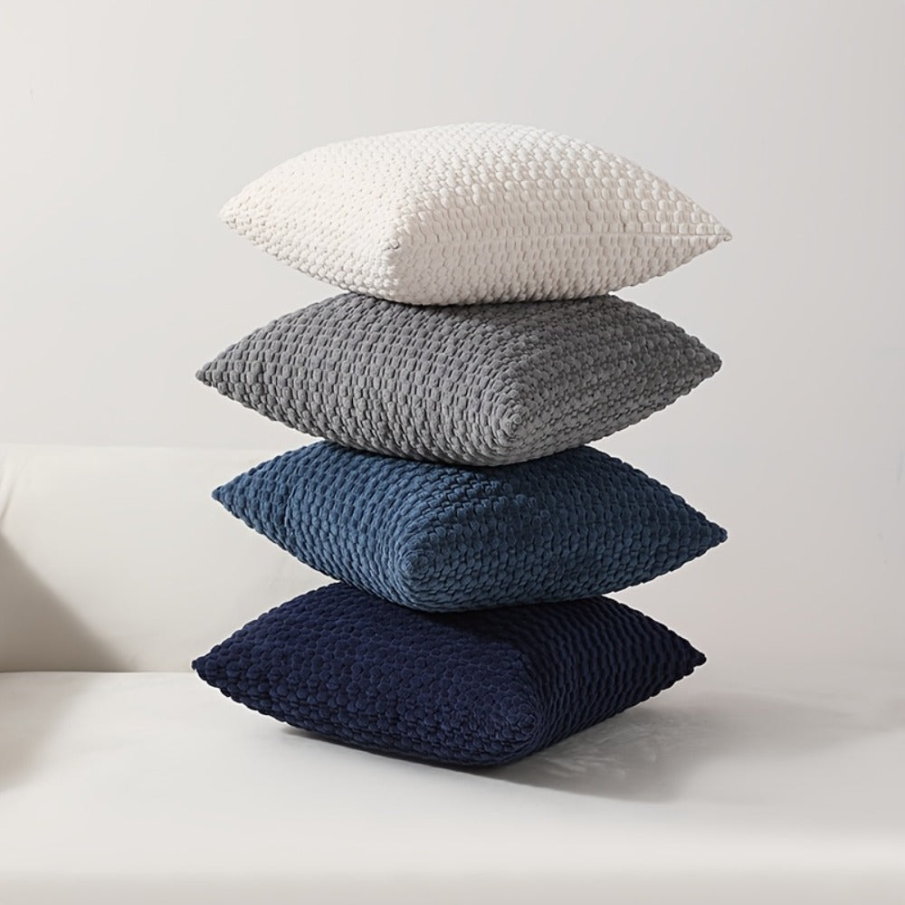 Velvet Throw Pillow Covers 4-Pack 20x20 Inch - Double-Sided Soft Cushion Covers with Zipper Closure, Machine Washable Decorative Pillowcases for Sofa Couch Bed Chair & Modern Home Decor