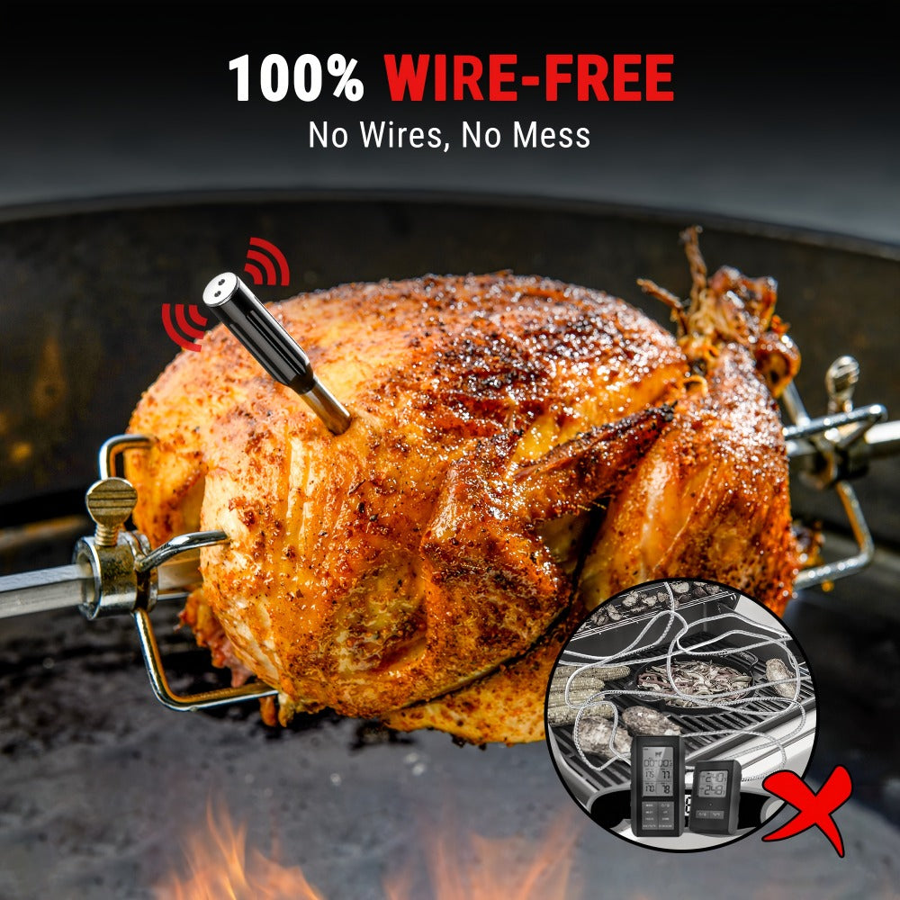 Wireless Meat Thermometer 500Ft Bluetooth ¨C Dual Sensor Digital Food Thermometer for Oven, Grill, BBQ, Smoker & Air Fryer with App & Temperature Alarm