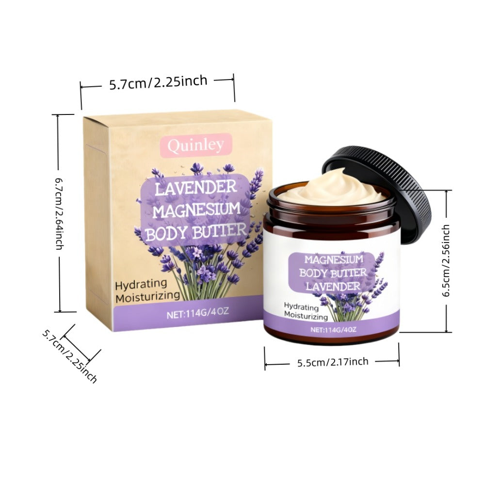 Lavender Magnesium Cream Body Lotion 4oz with Magnesium Chloride Lavender Oil Deep Moisturizing Muscle Relaxing Soothing Skin Nourishing for Women Men
