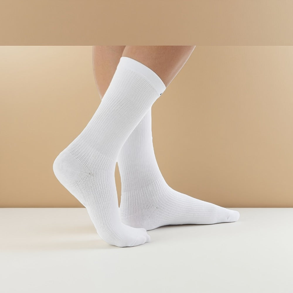 Multicolor Diabetic Crew Socks 12 Pairs Cotton Non-Binding Neuropathy Seamless Cushioned Loose Fit for Men Women Sensitive Feet Edema White Black Grey Size 9-11 10-13