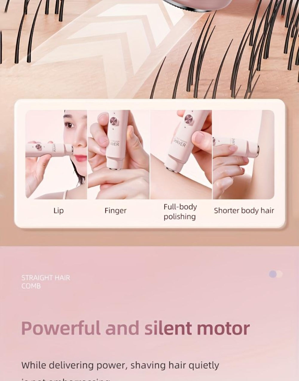 Electric Epilator for Women Double Head USB Rechargeable Painless Hair Removal Shaver Bikini Trimmer Body Private Area Grooming Device