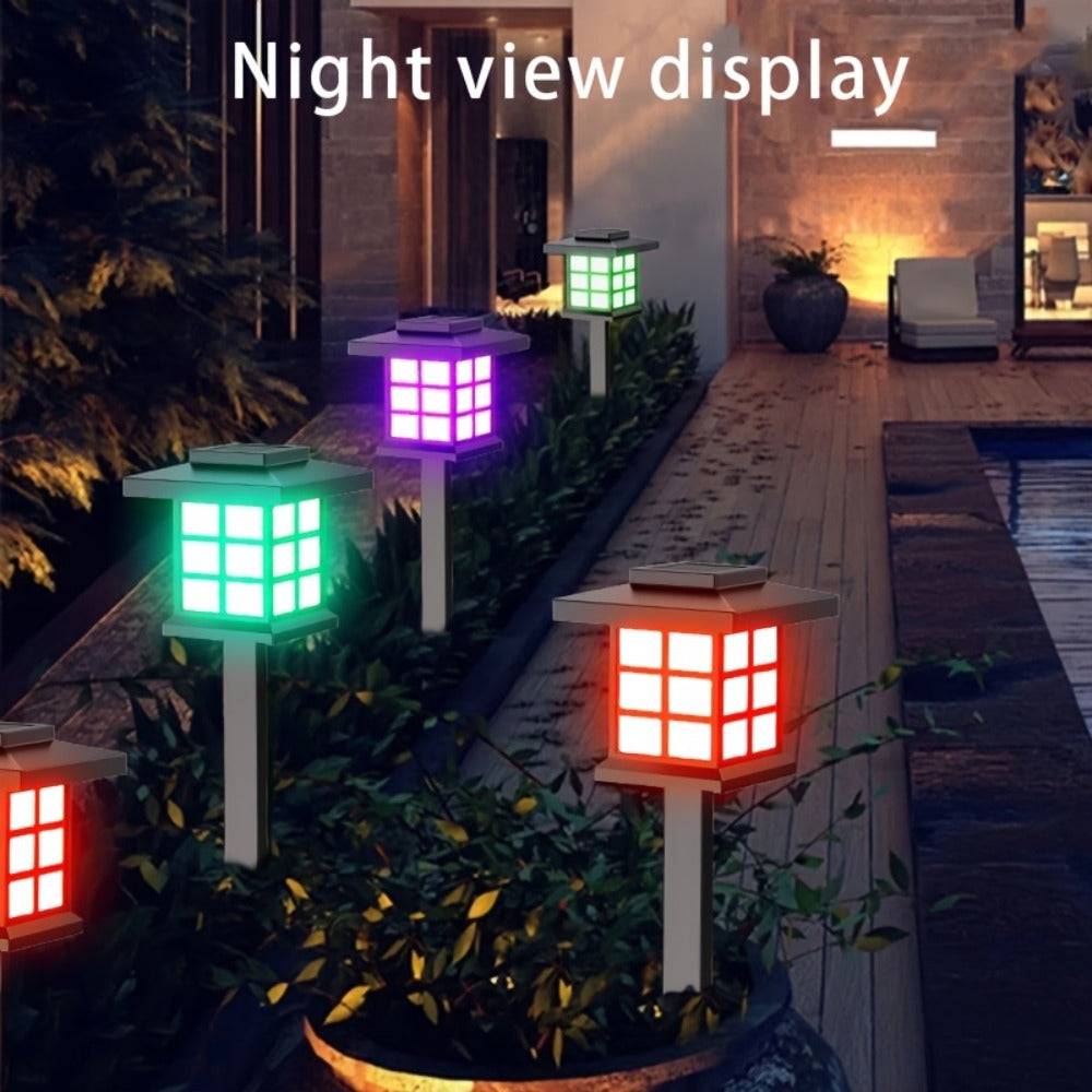 Solar Garden Lights Outdoor Waterproof Landscape Pathway Lights Solar Powered LED Stake Lights for Yard Patio Walkway Holiday Decor Warm White Colorful