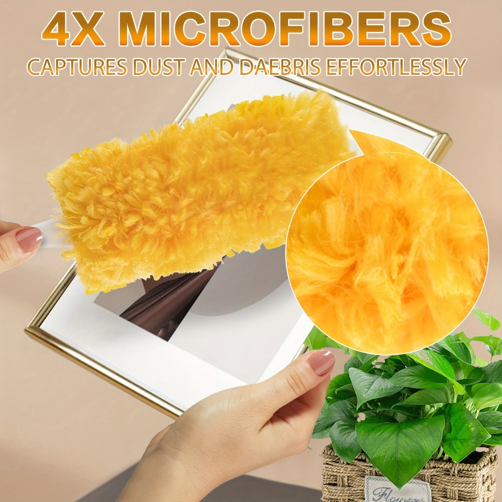Duster Refills 360 Degree Electrostatic Microfiber Disposable Dusting Refills with Handle Compatible with Swiffer Duster for Furniture Clothing Glassware Electronics Multi-Surface 28 60 120 Count