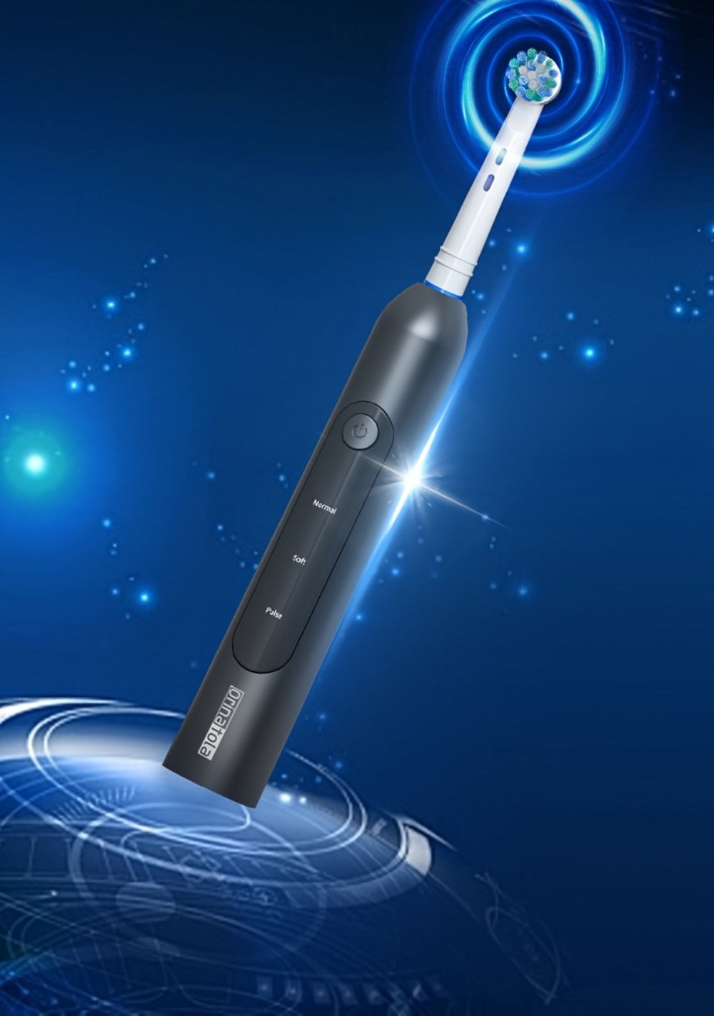 Electric Toothbrush with 3 Rotating Cleaning Modes - Induction Charging, 4 Replacement Brush Heads, Travel Case Included, Couples Toothbrush Set, Deep Plaque Removal, Holiday Gift, Black Purple Blue