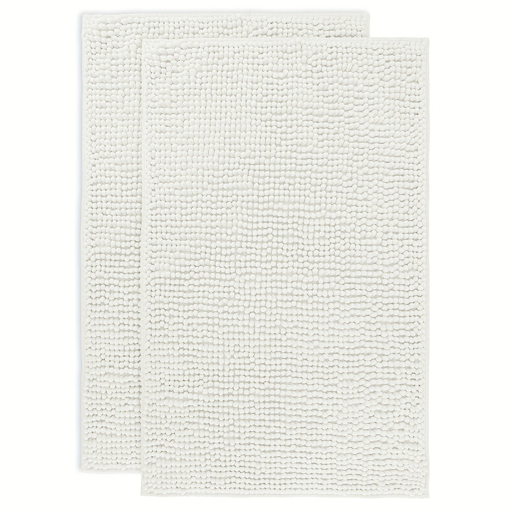 Chenille Bath Rug Extra Thick Soft Absorbent Non-Slip Bathroom Mat Machine Washable, Multiple Sizes & Colors
