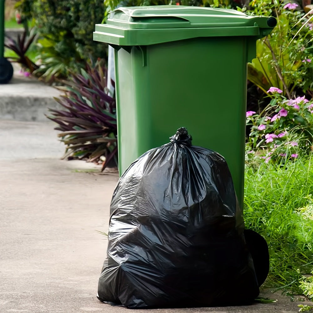 65 Gallon Large Black Garbage Bags Heavy Duty Super Strong Leak Proof Trash Bags for Kitchen Outdoor Garden Yard Waste Industrial Business 25 Pack 100 Pack